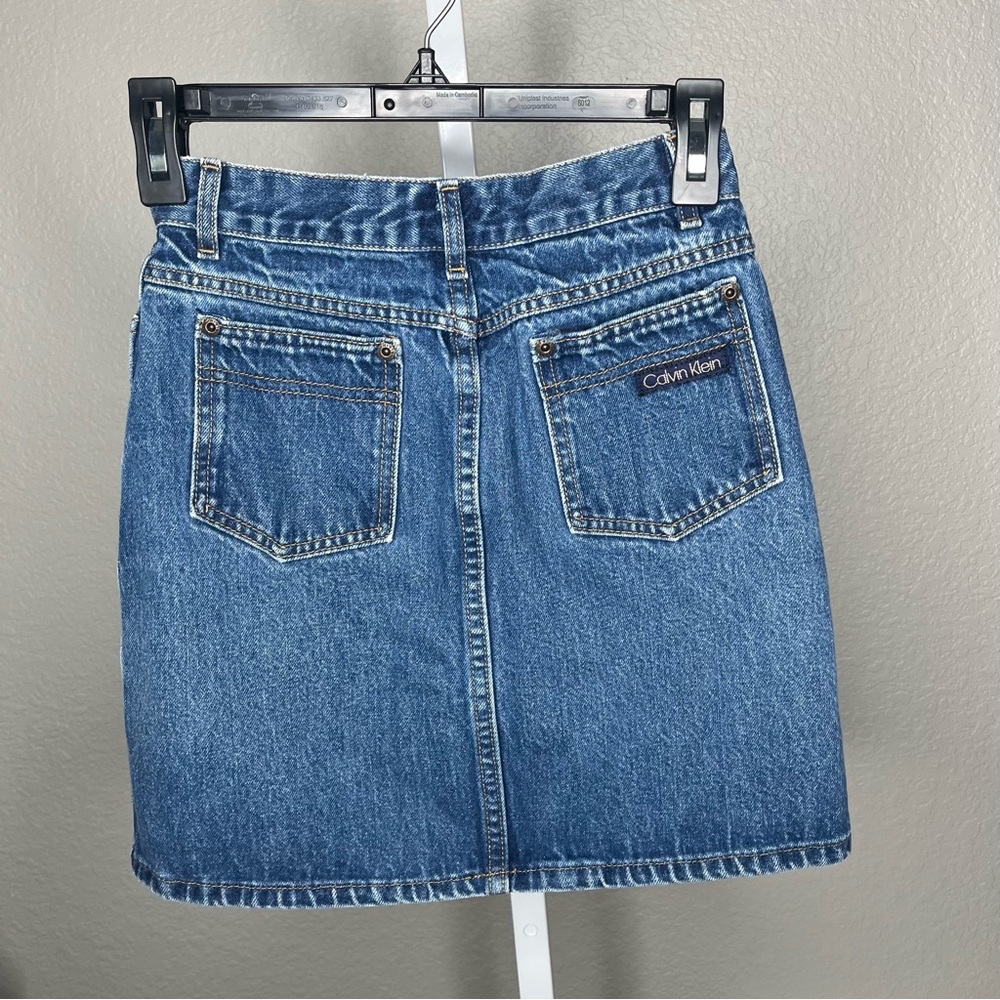 Calvin Klein Blue Denim A-Line Skirt - Picture 4 of 8